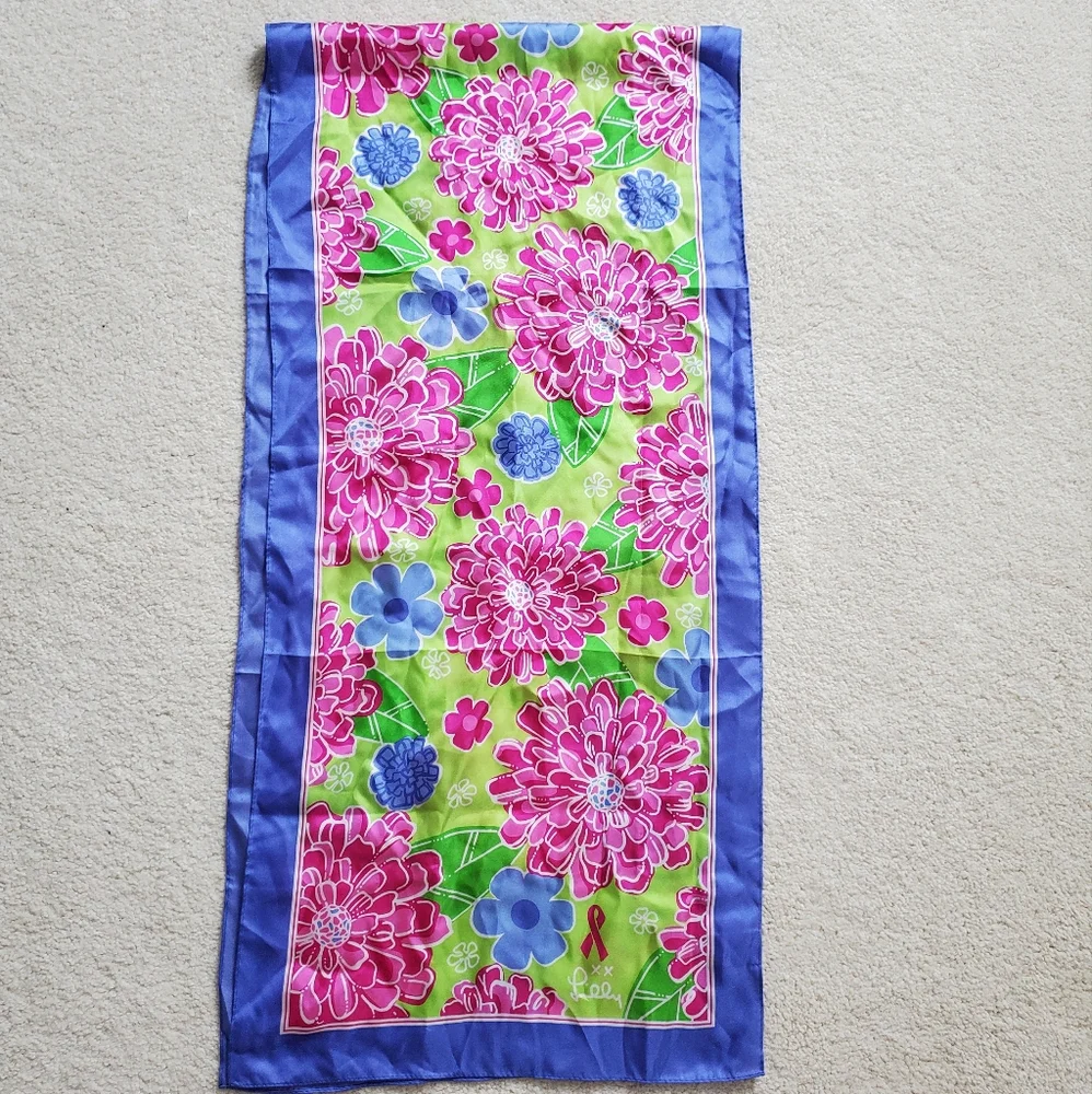Lilly Pulitzer Floral Long Silky Scarf